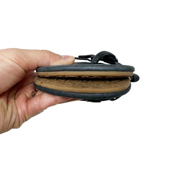 TORY Burch Navy Blue Sparkle Miller Logo Sandals Size 8.5 - Picture 7 of 10